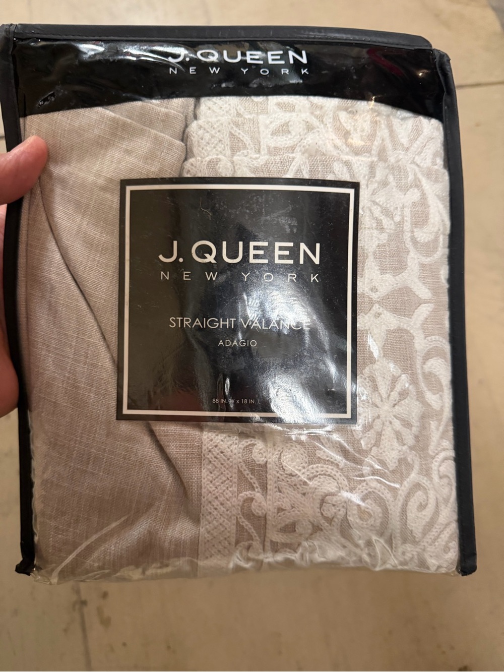 J. Queen New York "Adagio" Straight Window Valance (88" x 18")